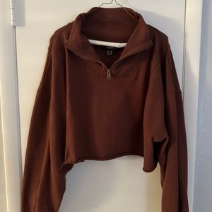 Plus Size French Terry Half-Zip Pullover